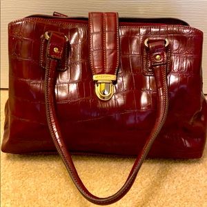 Liz Claiborne red crocodile print purse